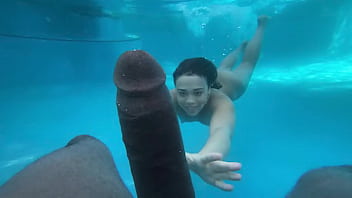 Underwater Lovemaking Fledgling Teenage Kicked By Yam-sized Dark-hued cock Yam-sized Dark-hued Penis