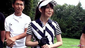Educator and other Men converse Chinese Teenage to Blowbang at Golf Lesson